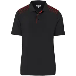 Mens Aerogrid Golf Shirt Black-Red Front